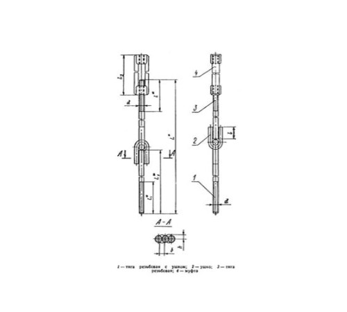 Тяги шарнирные резьбовые с муфтой для трубопроводов в Пинске