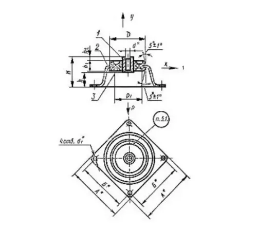 Амортизаторы приборные резинометаллические чашечные в Пинске