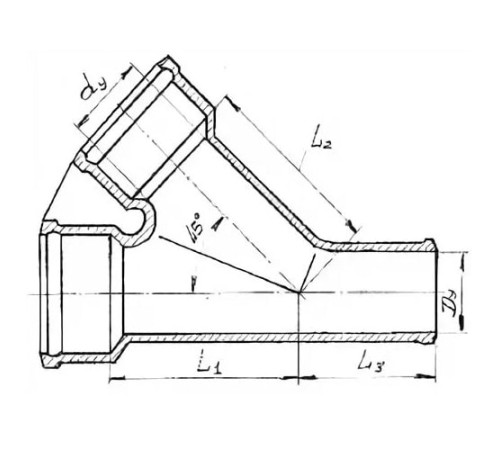 Косые чугунные тройники 45° в Пинске с доставкой по Беларуси
