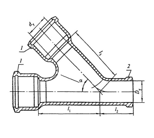 Косые чугунные тройники 60 градусов в Пинске