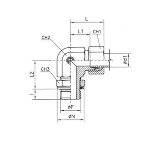Угольники ввертные TN 514 с уплотнением в Пинске
