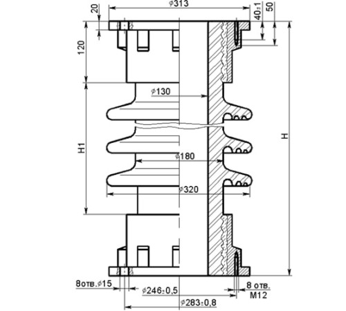 Фарфоровые армированные покрышки ПНК для конденсаторов в Пинске