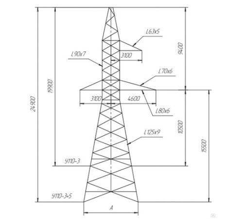 Промежуточно-угловые опоры ЛЭП в Пинске с доставкой по Беларуси